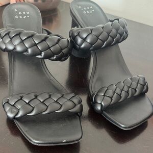 a new day Black Braided Sandals